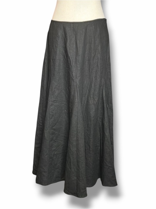 White Stag Dresses & Skirts - White Stag Black Zip Side A-Line Linen Blend Maxi Skirt Size 10